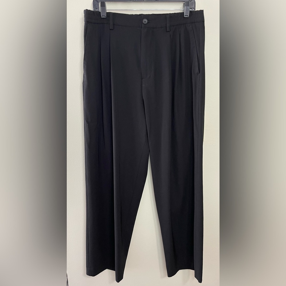 Zara Pleated Relaxed Fit High Rise Black Pant Size Large